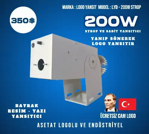 Logoyansıtıcı DIŞ ORTAM SU GEÇİRMEZ 200W STROP LOGO YANSITICI CİHAZ