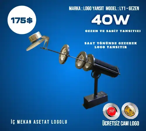 İç Mekan Gezen Logo Lazer Resim Yazı Yansıtıcı