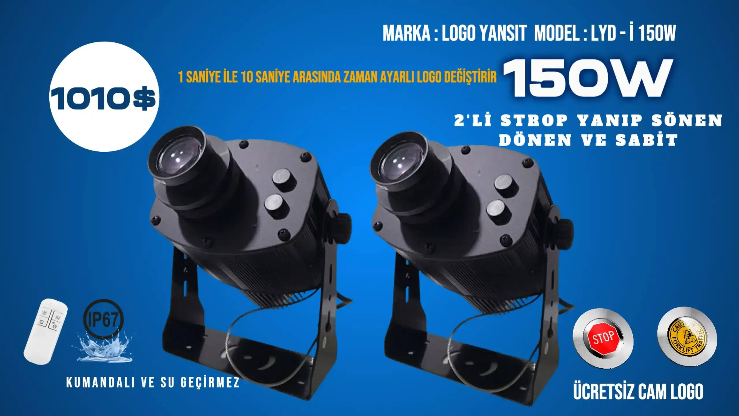 Strop Yanıp Sönen LYD-i150W Gobo Yansıtıcı | Ekstra Güçlü Işıkla Maksimum Etki