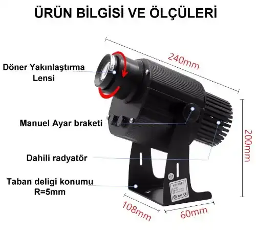 Logo Yansıt LYD-iş-40W 4'lü Slayt Gobo Yansıtıcı