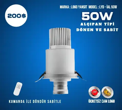Logo Yansıt İç Ortam Alçıpan Tipi Spot 50w logoyansıtıcı cihaz