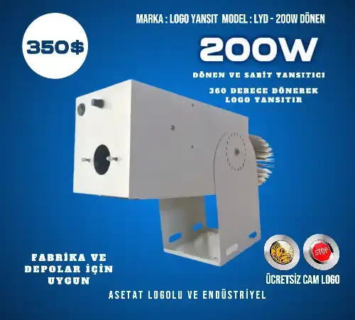 200W Dönen Logo Lazer Yazı Grafik Şekil Yansıtıcı